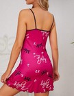 Large Eyelash & Letter Graphic Lettuce Trim Cami Pajama Nightdress — photo 5