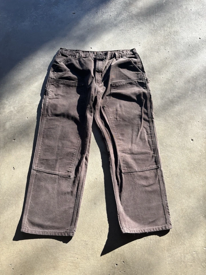 Peto Carhartt Doble Rodilla Original Vintage Marrón Ajuste 40x30 Foto 4 de 4