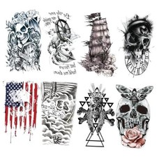 Realistic Fake Tattoo Temporary for Adults 8-Sheet Pirate