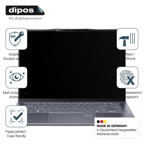 2x Protection ecrán pour Acer Swift AI 14 SF14-11 mat Verre souple Film - Photo 7/7