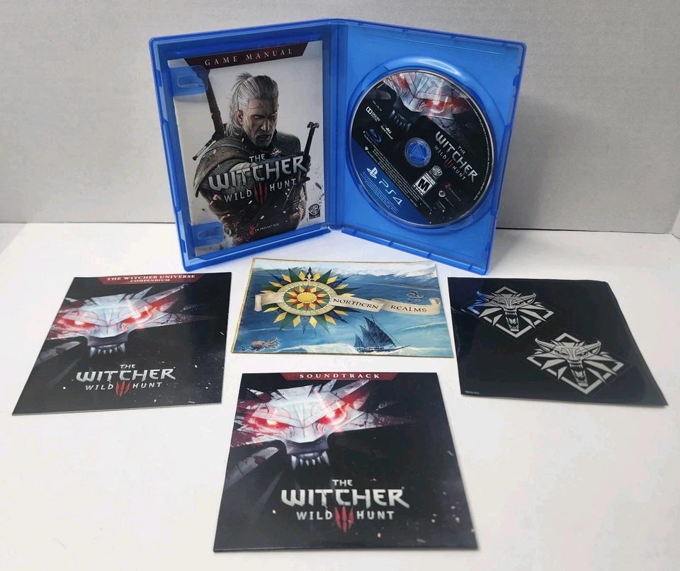 The Witcher 3 Wild Hunt (PlayStation 4, PS4, 2015) con mapa, manual y banda sonora Foto 2 de 4