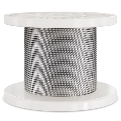 T304 Stainless Steel Cable 1/8'' 7x7 Steel Wire Rope 100 ft Cable Railing