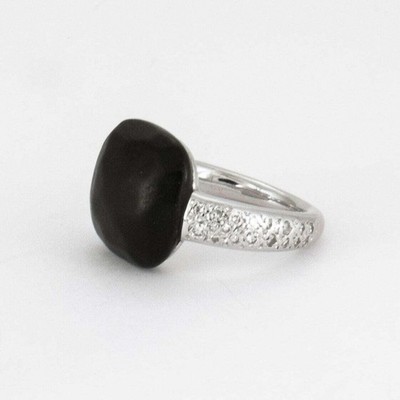 POMELLATO - CAPRI - Grey Gold, Jet and Diamond Ring