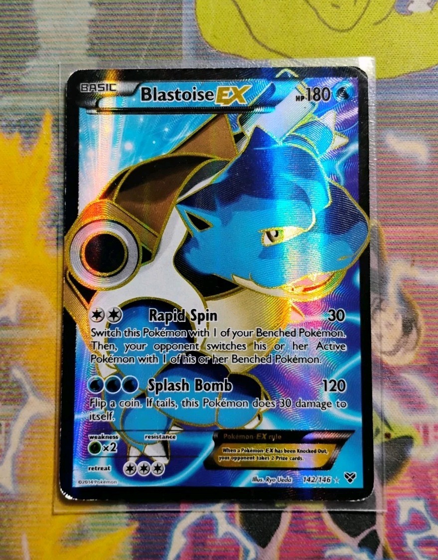 Blastoise EX 142/146 Holo Full Art Ultra Rare Pokemon XY 2014 Moderate/Heavy Ply