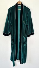 Vintage Christian Dior Monsieur Velour Teal Robe Embroidered Logo One Size READ 