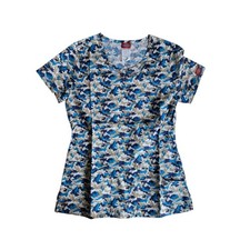 NEW Women's Dickies Camouflage Scrub Top with Pockets - XS