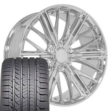 Oe Wheels Cv72 22x9.5 Chrome Rims Goodyear Sport Tires Set 6x139.7 18et Oe Wheels Cv72 22x9.5 Chrome Rims Goodyear Sport Tires Set 6x139.7 18et
