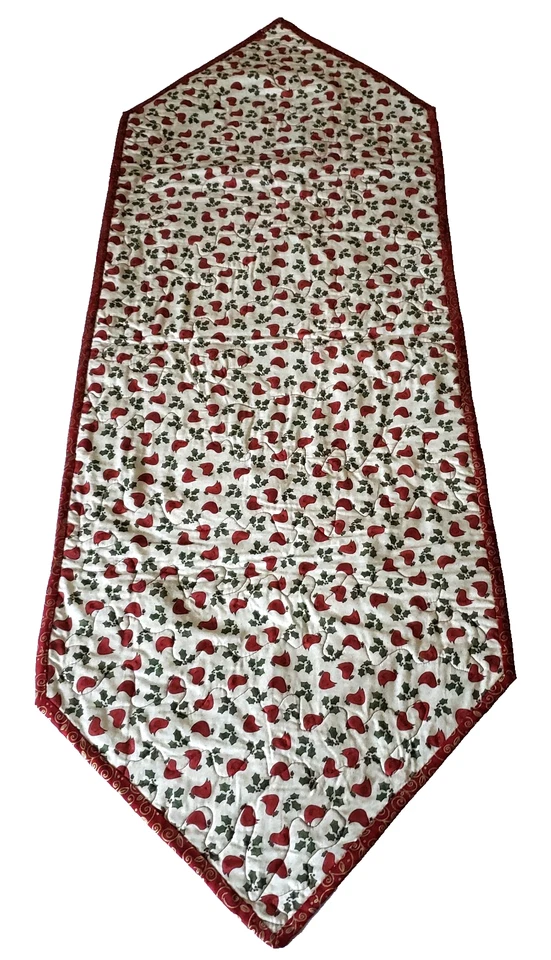 Handmade Christmas Table Runner Quilted Patchwork Reversible 57" X 19" - Image 3 of 4