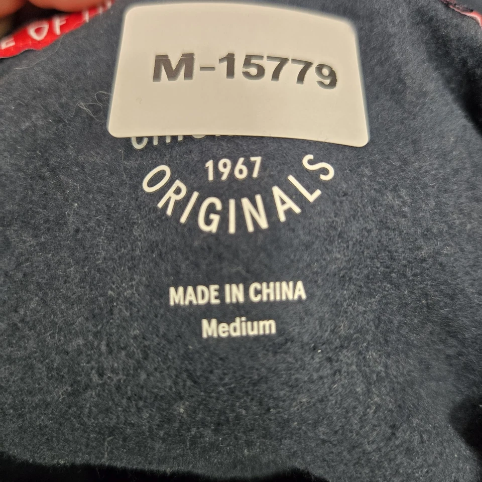 Chick-Fil-A Hombres Sudadera con Capucha MEDIANA Azul I Corazón Parche Gofre Bordado Cordón Foto 3 de 4