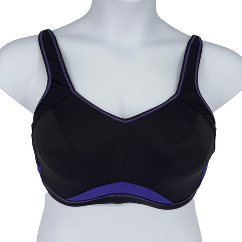 Freya Active Epic Molded Underwire Sports Bra Black Blue 36DDD High Impact