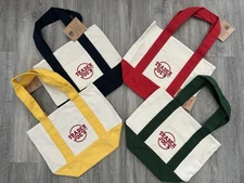 Trader Joe’s - Mini Canvas Tote Bags – Set of 4 - Red Yellow Navy Green - NWT