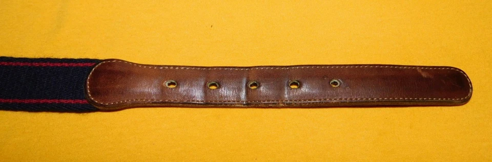 CINTURÓN HOMBRE COACH LONA RAYAS AZUL/ROJO CON LENGÜETAS CUERO TALLA 36/90cm.. Foto 4 de 4