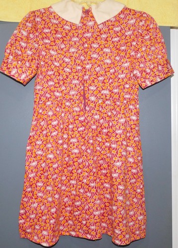VTG 60s 70s MICRO DRESS MINI FLORAL WIDE COLLAR KNIT POLY XXS/XS MOD GOGO GROOVY, $30 - Photo 4