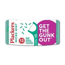 Plackers Micro Mint Dental Floss Picks with Travel Case, 12 Count Color may