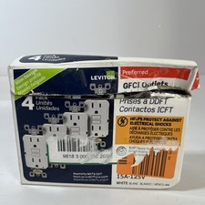 Leviton M42GFNT14W 15A-125V Duplex Outlet - White - (Pack of 4)