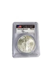 2013 Silver Eagle PCGS MS70 John Mercanti Signed First Strike~FLAG LABEL~Perfect