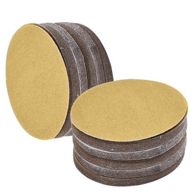 100 Pcs NO-Hole Disc Hook Loop Pads Sanding Discs Flocking 320 Grit 5''