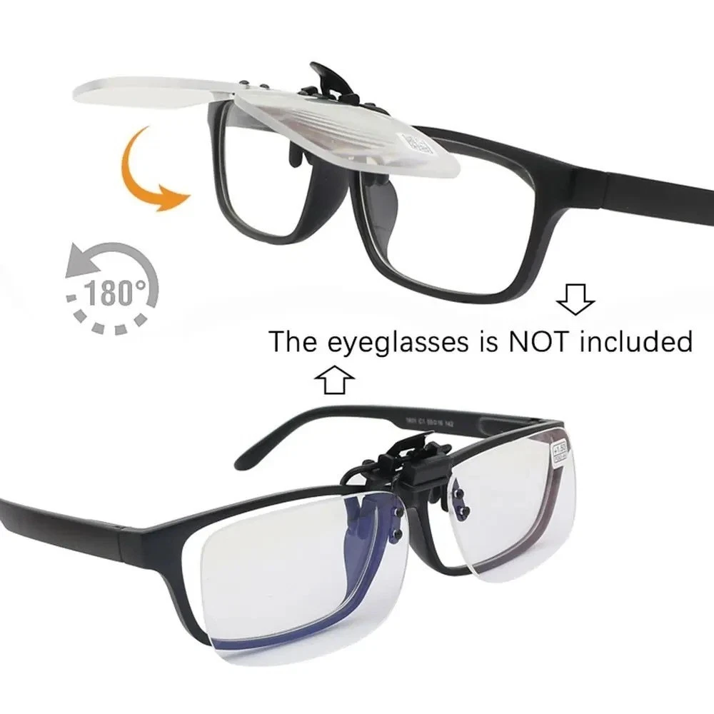 Clip-on Flip Up Rimless Magnifying, Clip onto Over Eyeglasses
