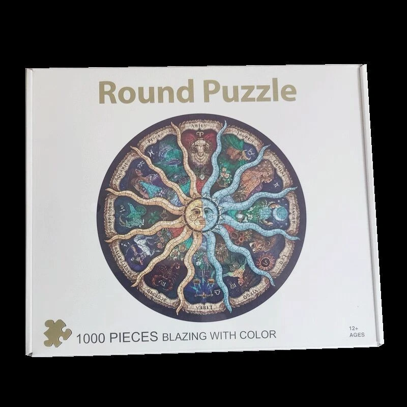 Rompecabezas de signos del zodiaco adulto de alta dificultad 1000 piezas estilo descifrado plateado Foto 3 de 4