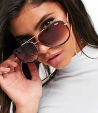 QUAY All In Sunglasses Tortoise Frame Brown Gradient Lenses Aviators Unisex