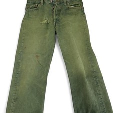 Vintage Levi's Made in USA olive green jeans