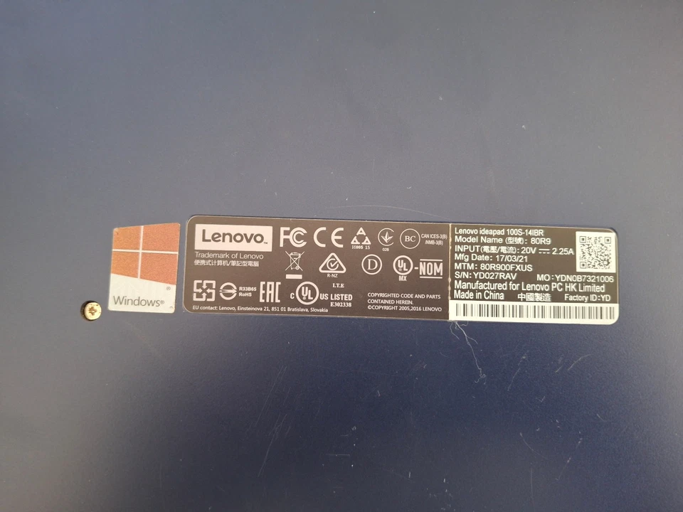 Lenovo IdeaPad 100S 14" (Intel Celetron, 1.60 GHz, 2GB) Laptop Navy Blue No SSD - Image 4 of 4