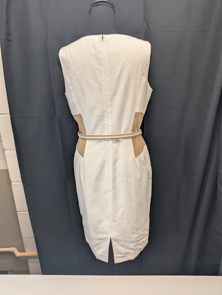 Vestido recto para mujer Anne Klein 8 sin mangas con cinturón carrera Foto 2 de 4