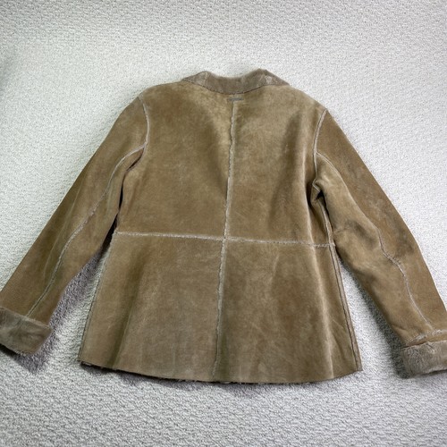 Guess Womens Vtg Suede Leather Jacket M Whipstitch Patchwork Faux Fur Lined Y2K - Picture 7 of 12