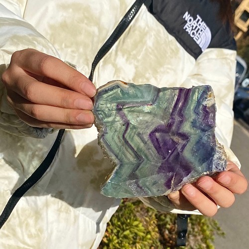 279G Natural and beautiful colored fluorite slice quartz crystal mineral sample - 第 11/12 張圖片