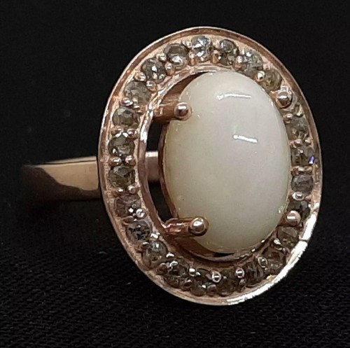 Anello antico argento 925 oro rosa antico 2,30 carati taglia 5 - Foto 3 di 5