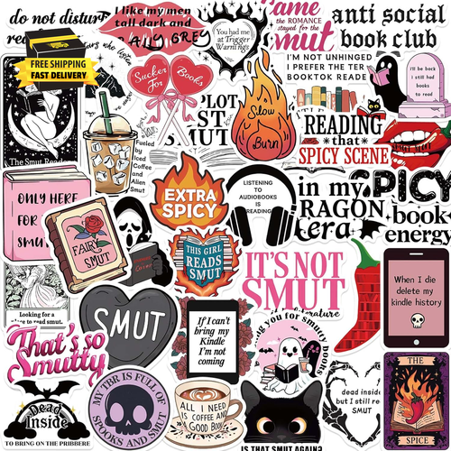 Kindle Stickers for Adults 50PCS Smutty Bookish Stickers Pack Waterproof Book St
