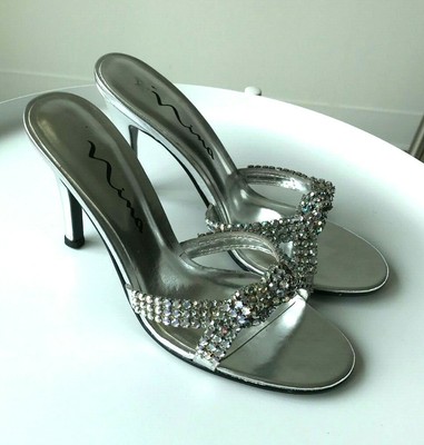 nina silver evening shoes