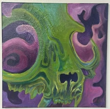 Cosmic Echo  ( DRT ARTS ) Original Painting - 12 in x 12 inch Canvas Psychedelic