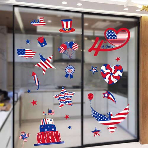 4 Sheets Independence Day Stickers Electrostatic Clings for Party Decorative - Afbeelding 7 van 12