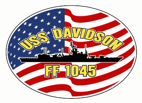 USS DAVIDSON FF 1045 DE 1045 Oval Decal / Sticker Military USN U S Navy ...