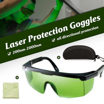 200nm-2000nm Laser Protection Goggles Safety Glasses Green w/ Case Protective