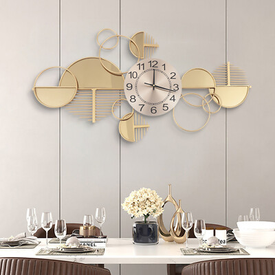 Large Luxury Gold Wall Clock Nordic Style Metal Clocks Home Living Room Decor