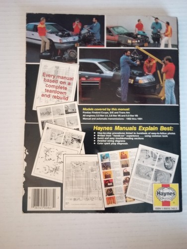 Haynes Pontiac Firebird Automotive Repair Manual 1982 - 92 All Models (#867) DIY - Picture 2 of 4