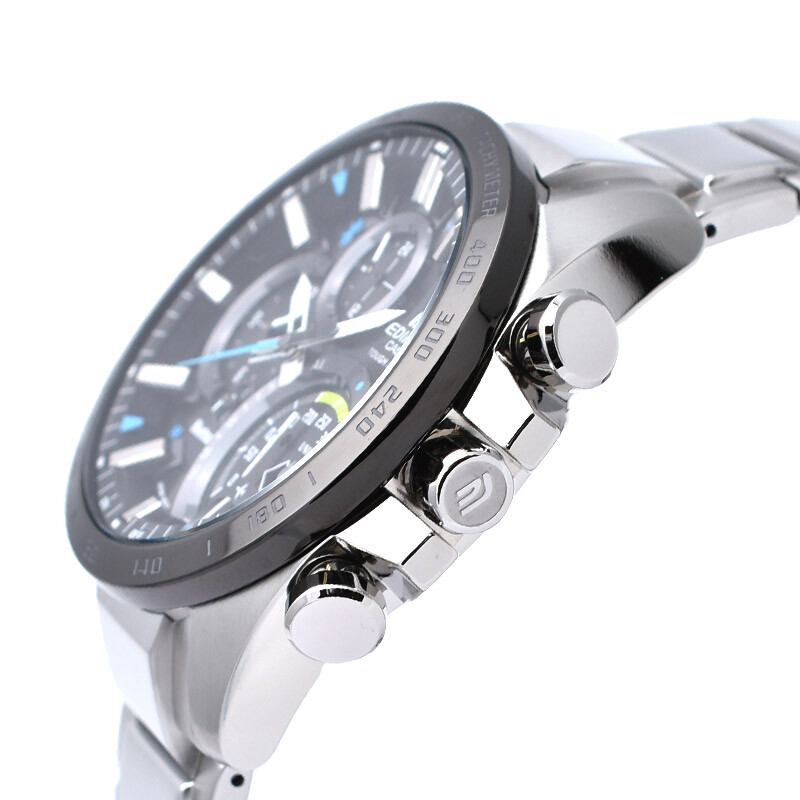 Pre-owned Casio Edifice Eqb-501xdb-1ajf Time Traveler Bluetooth Solar Watch 48.1mm