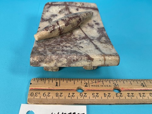 Sculptured Stone Roller and 3 Legged Curved Base could be Marble IN1023JD - Picture 4 of 9