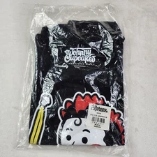 New JOHNNY CUPCAKES Big Kid Hook Rufio Sword Graphic T-Shirt Black Size M Rare