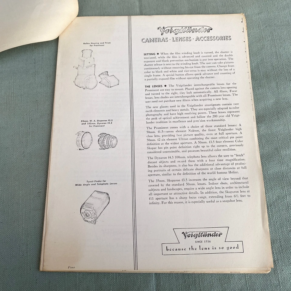 Voigtlander Hasselblad Cameras Lenses Accessories Manual Specifications Vintage - Image 2 of 4