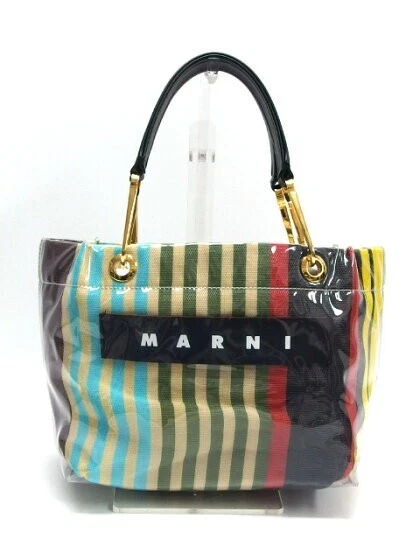 Marni Glossy Grip Stripe Tote Bag S from Japan Difficult to obtain 202306R