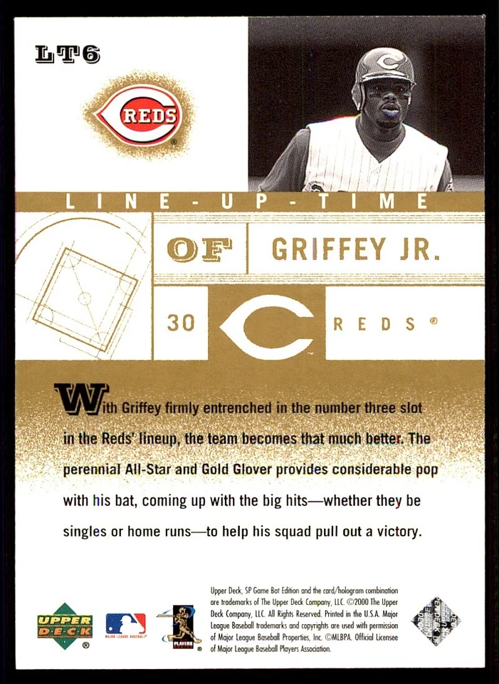 2001 SP Game Bat Edition Line Up Time #LT6 Ken Griffey Jr. - Image 2 of 2