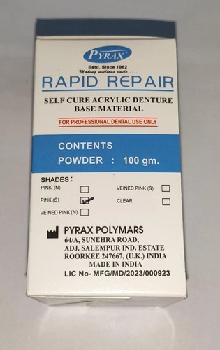 Rapid Repair Zahnersatz Basismaterial 100 g Pulver klar, rosa, rosa geäderter Pyrax - Bild 3 von 6