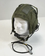 Vintage Gentex HGU-14A/P USGI Military Soft Crewman Helmet W/Boom Mic LG Headset