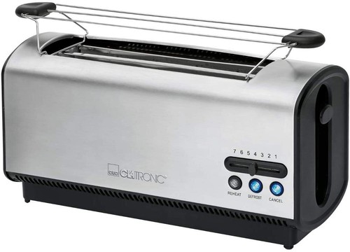 Clatronic TA3687 Langschlitz Toaster 4 Scheiben 7 Stufen Brotaufsatz 1200W EDEL - Bild 2 von 7