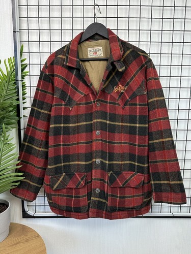 Levi’s 90’s Vintage Wool Plaid Flannel Jacket Men L red Rare - 第 1/18 張圖片