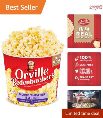 Buttery Microwave Popcorn Tubs - 12 Pack of Authentic Movie Theater Flavor