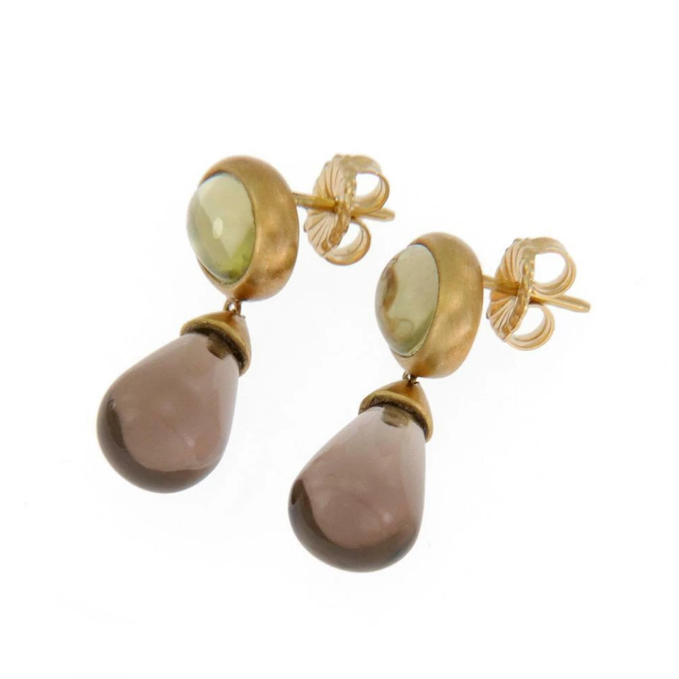 H.Stern Smoky Topaz Lemon Citrine 18k Yellow Gold Dangle Earrings Foto 2 de 4